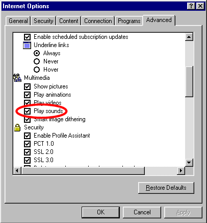 Changing multimedia settings